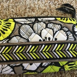 Vera Bradley Zip Cosmetic Bag in CITRON lined